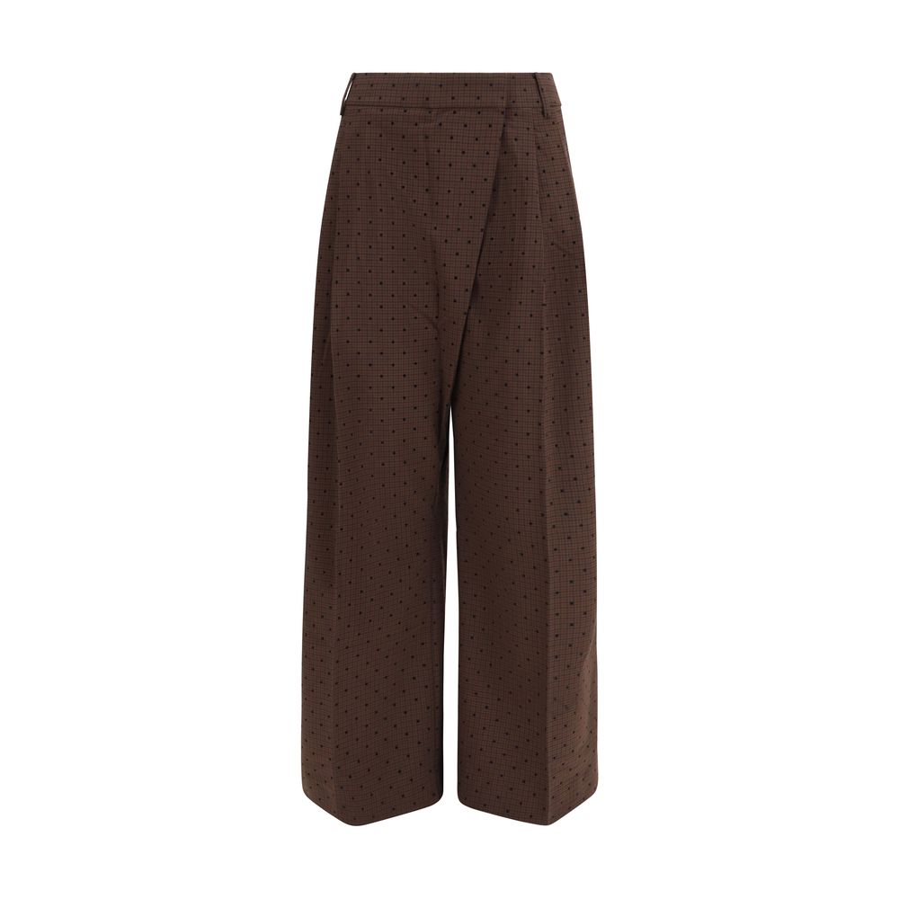 Brown Elastane Casual Pants - ventzia