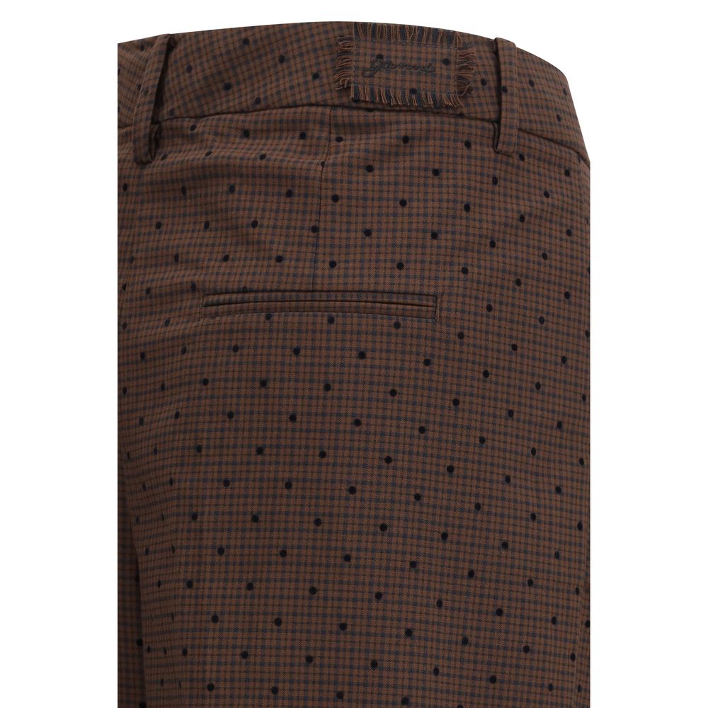 Brown Elastane Casual Pants - ventzia