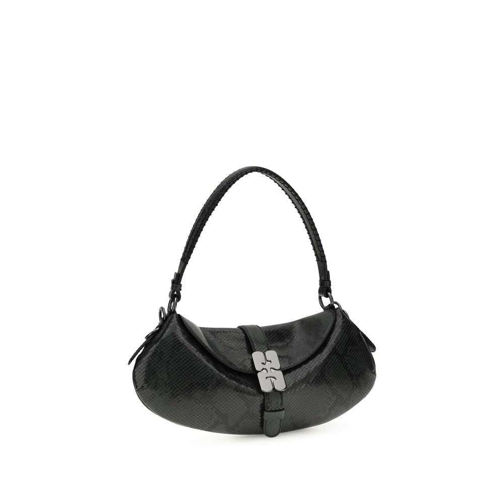 Blue Recycled Leather Shoulder Bag - ventzia