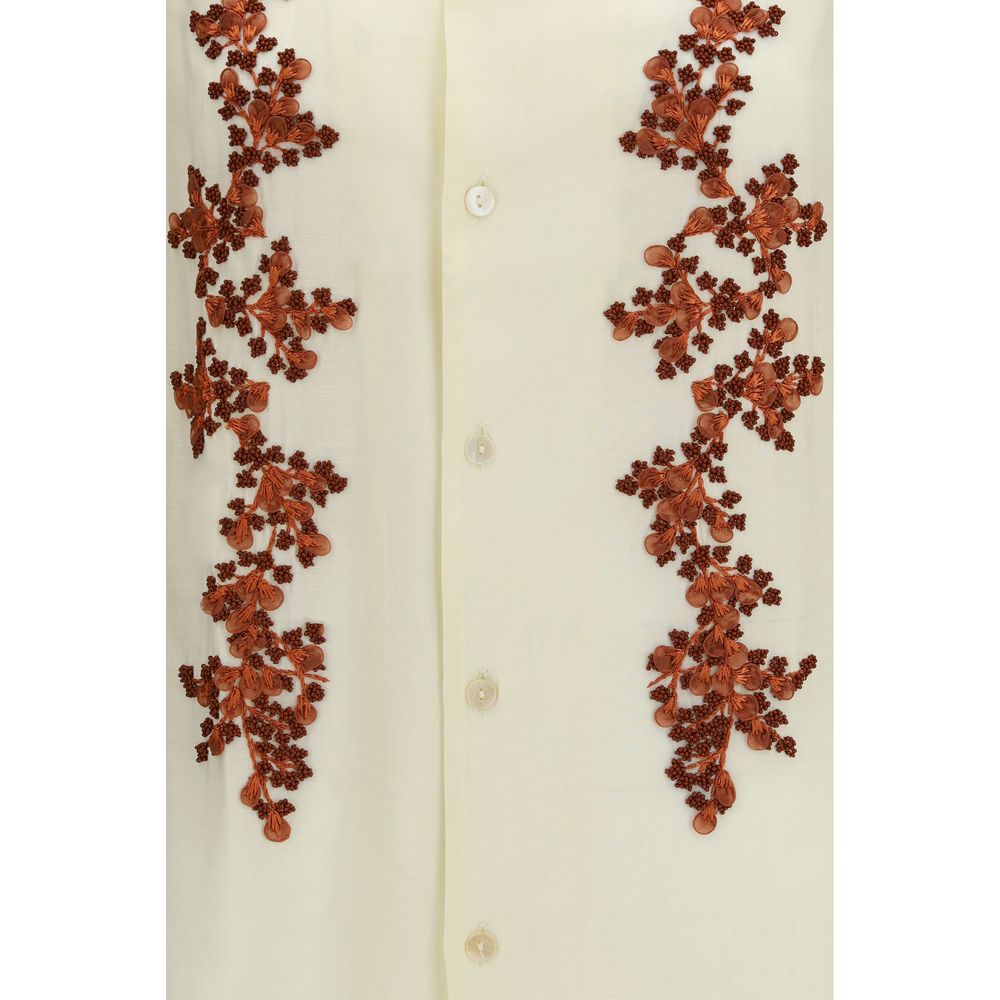 Bicolor Cotton Pattern Shirt - ventzia