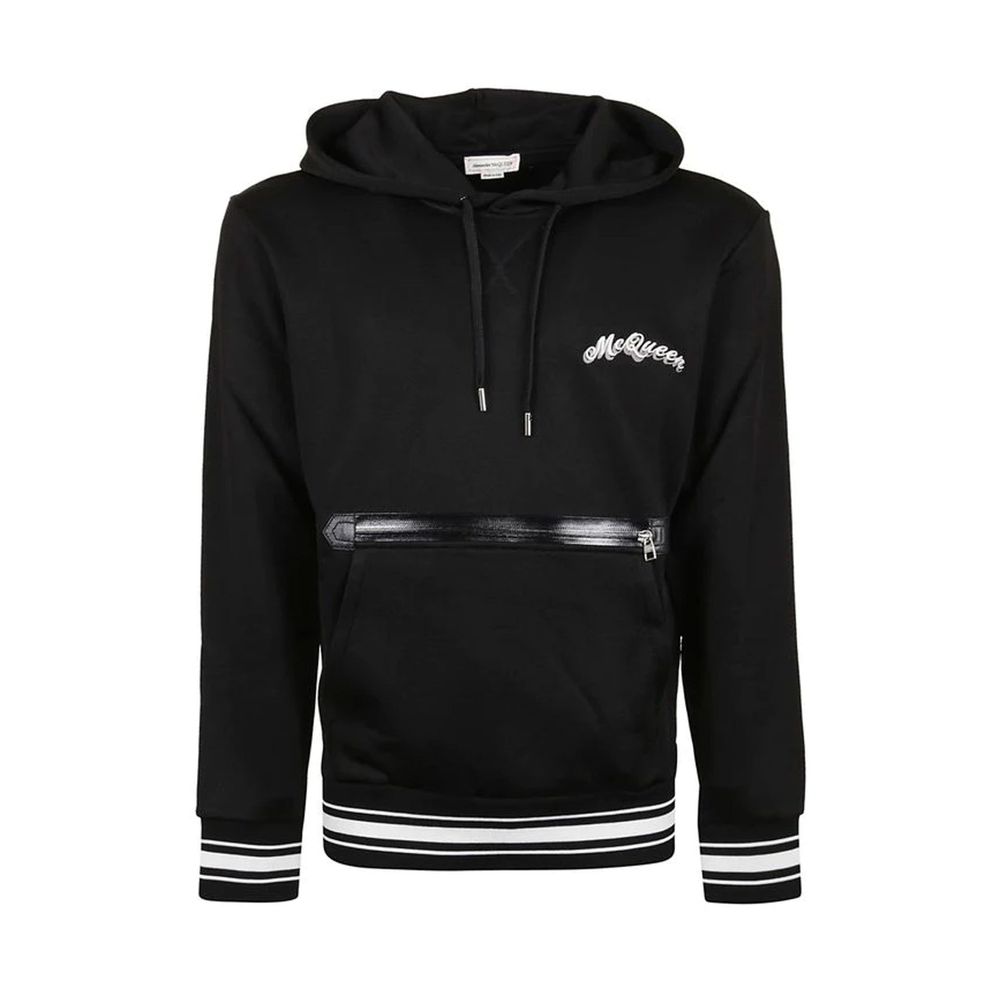Black Cotton Sweatshirt - ventzia