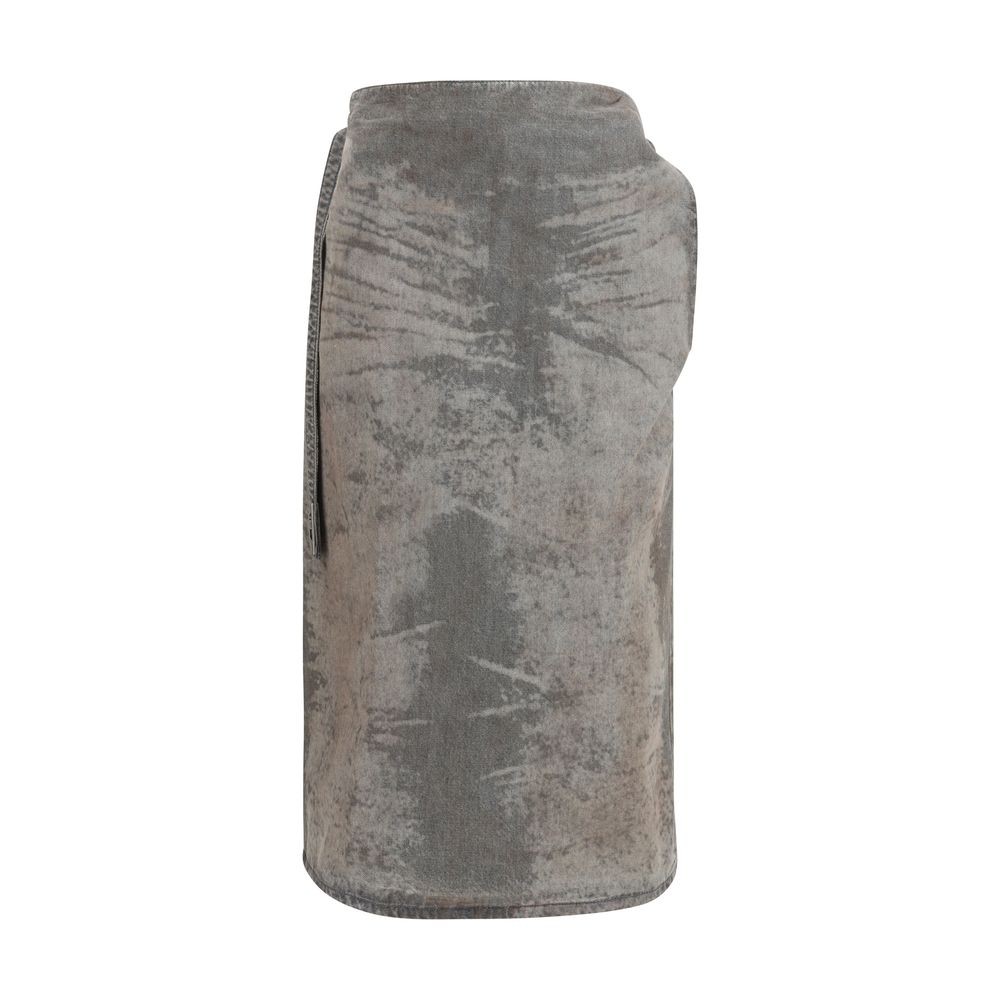 Gray Lyocell Midi Skirt - ventzia