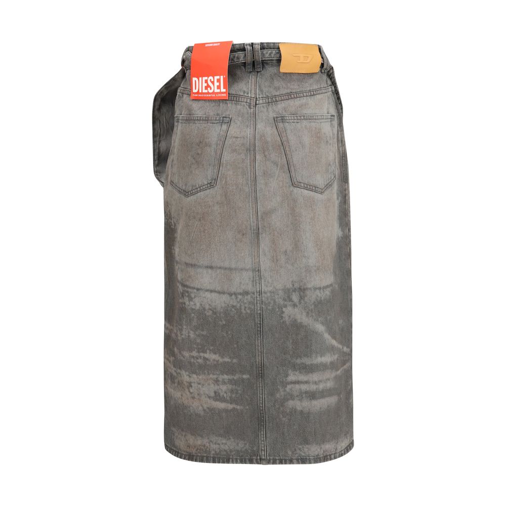 Gray Lyocell Midi Skirt - ventzia
