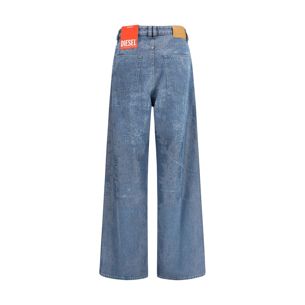Blue Cotton Relaxed Fit Jeans - ventzia