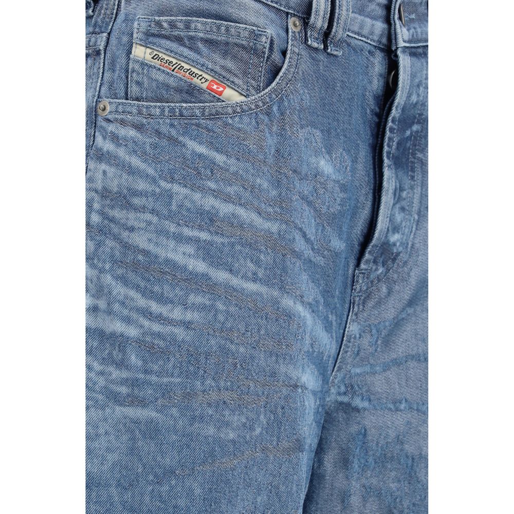 Blue Cotton Relaxed Fit Jeans - ventzia