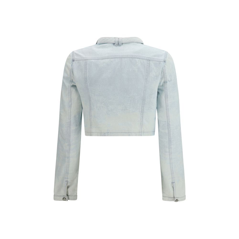 Blue Cotton Biker Jacket - ventzia