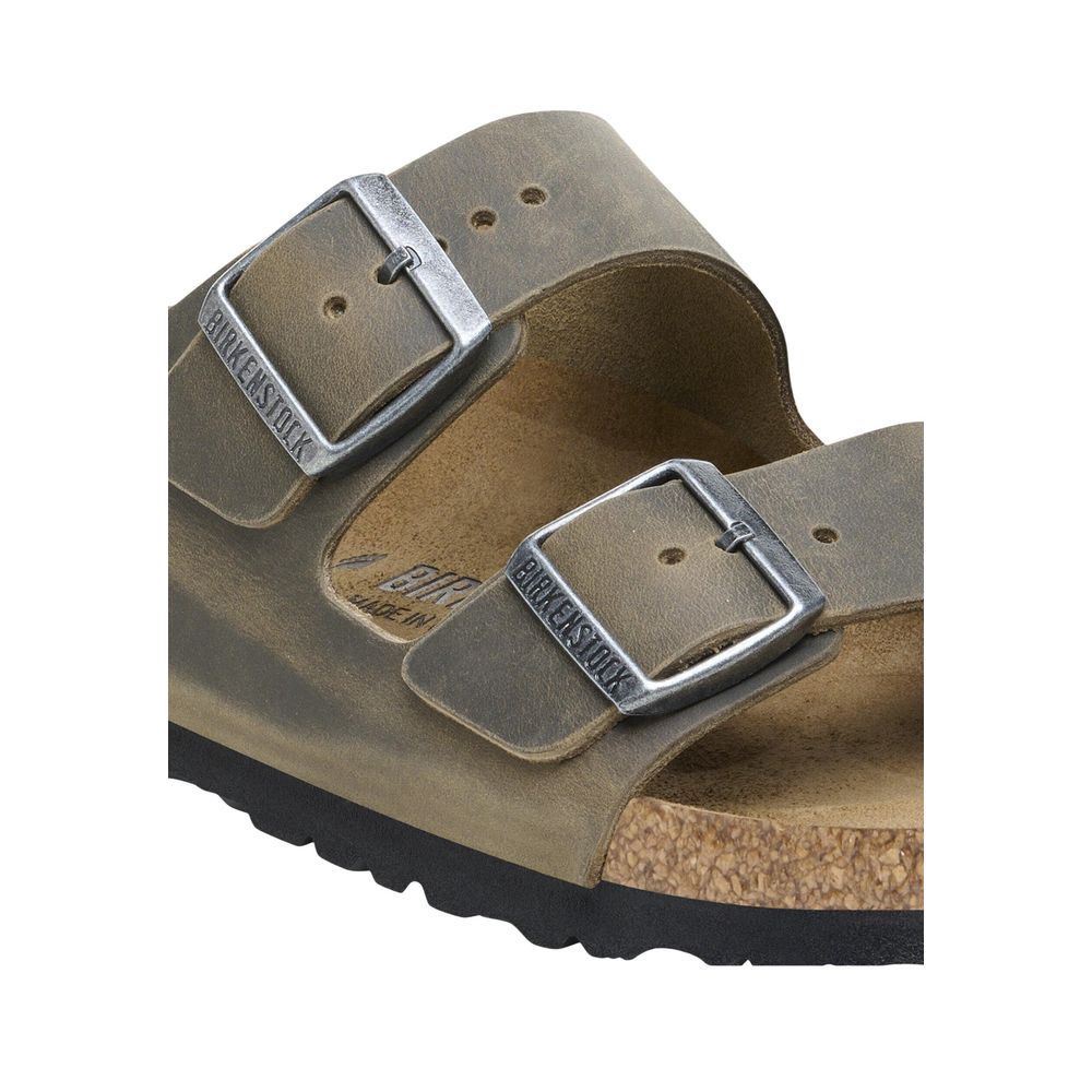 Bicolor Leather Flat Sandals - ventzia