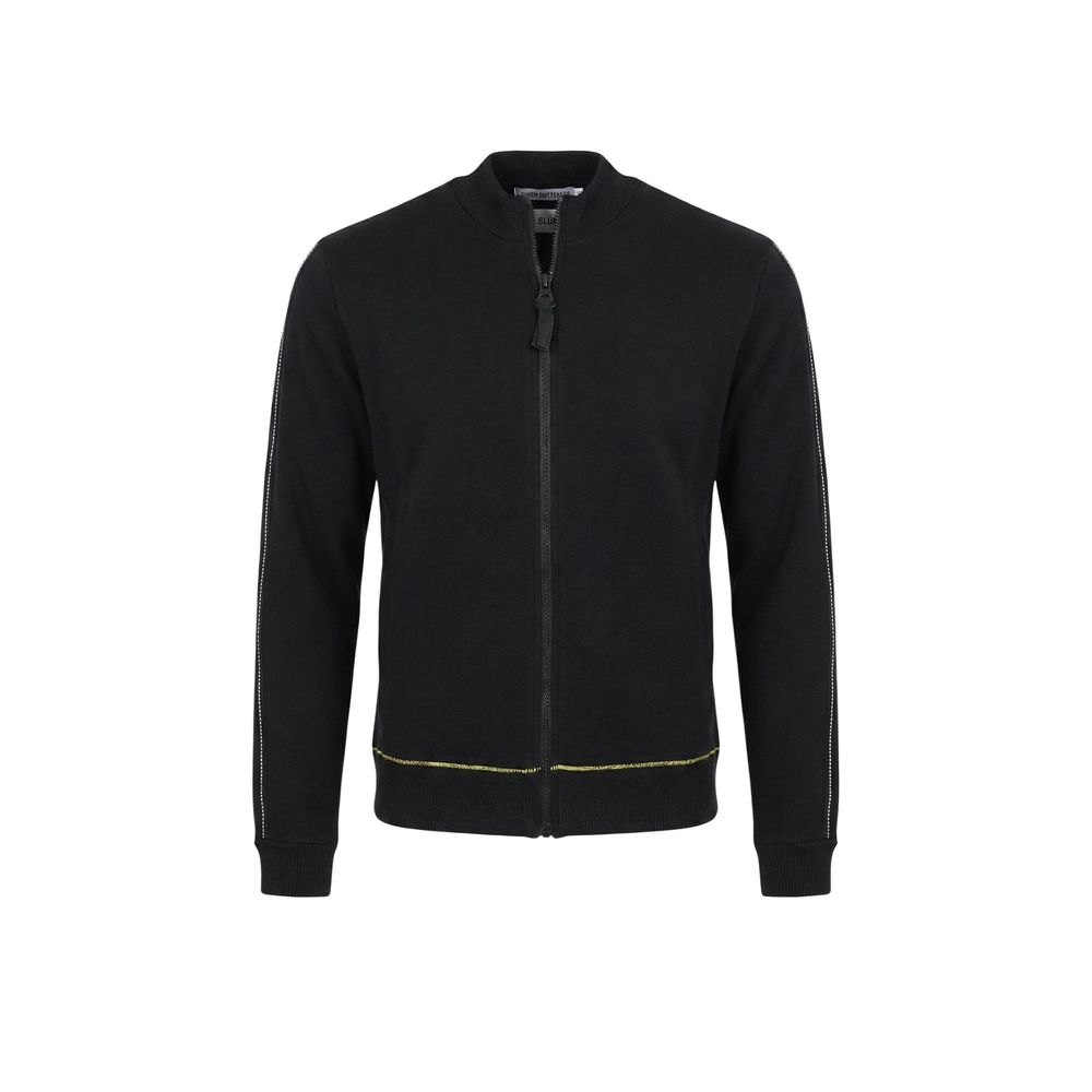 Black Cotton Sweatshirt - ventzia