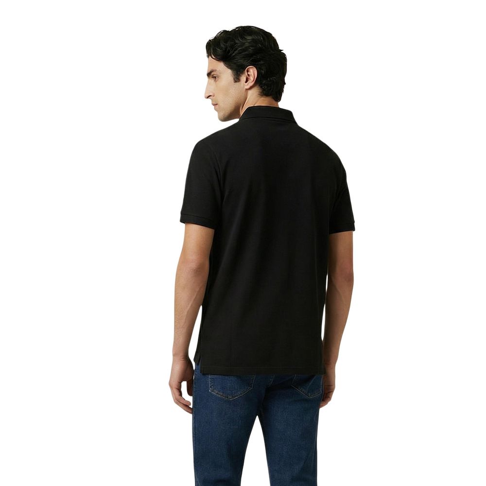Black Cotton Polo Shirt - ventzia
