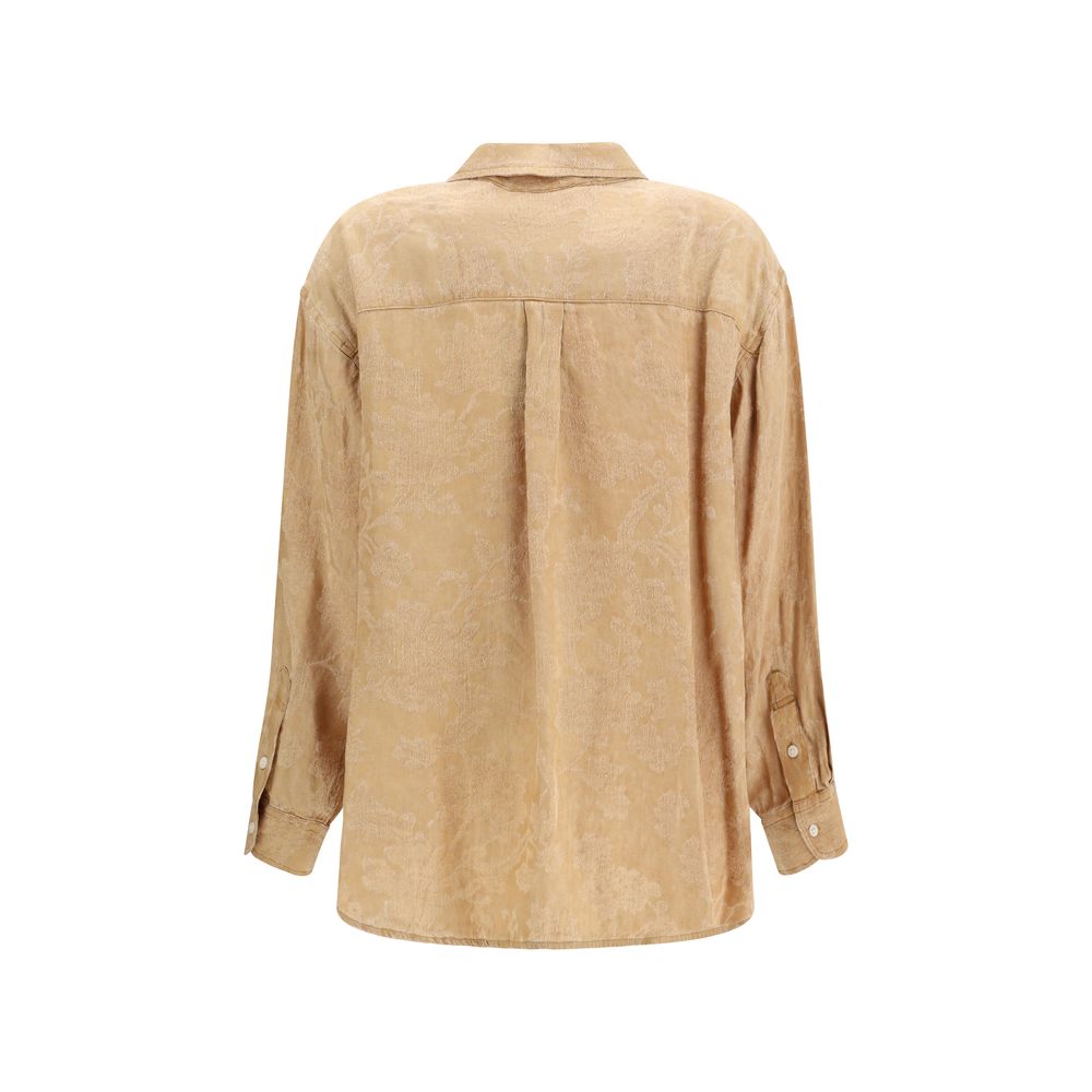 Orange Viscose Pattern Shirt - ventzia