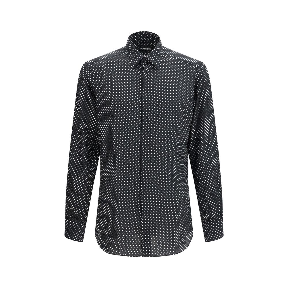 Black Silk Pattern Shirt - ventzia