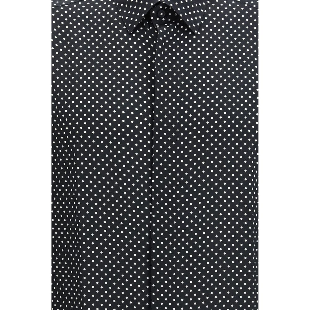 Black Silk Pattern Shirt - ventzia