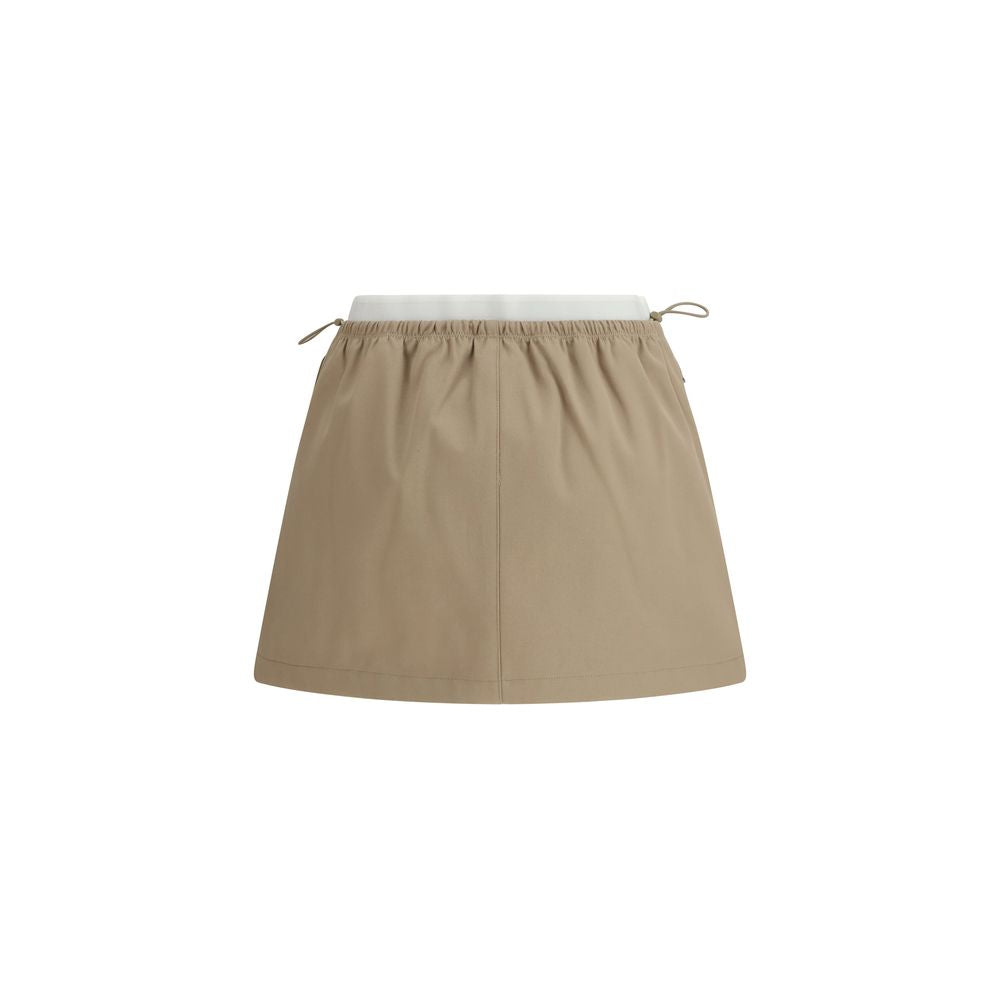 Beige Cotton Mini Skirt - ventzia