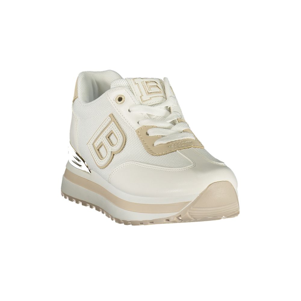 White Polyurethane Women Sneaker - ventzia