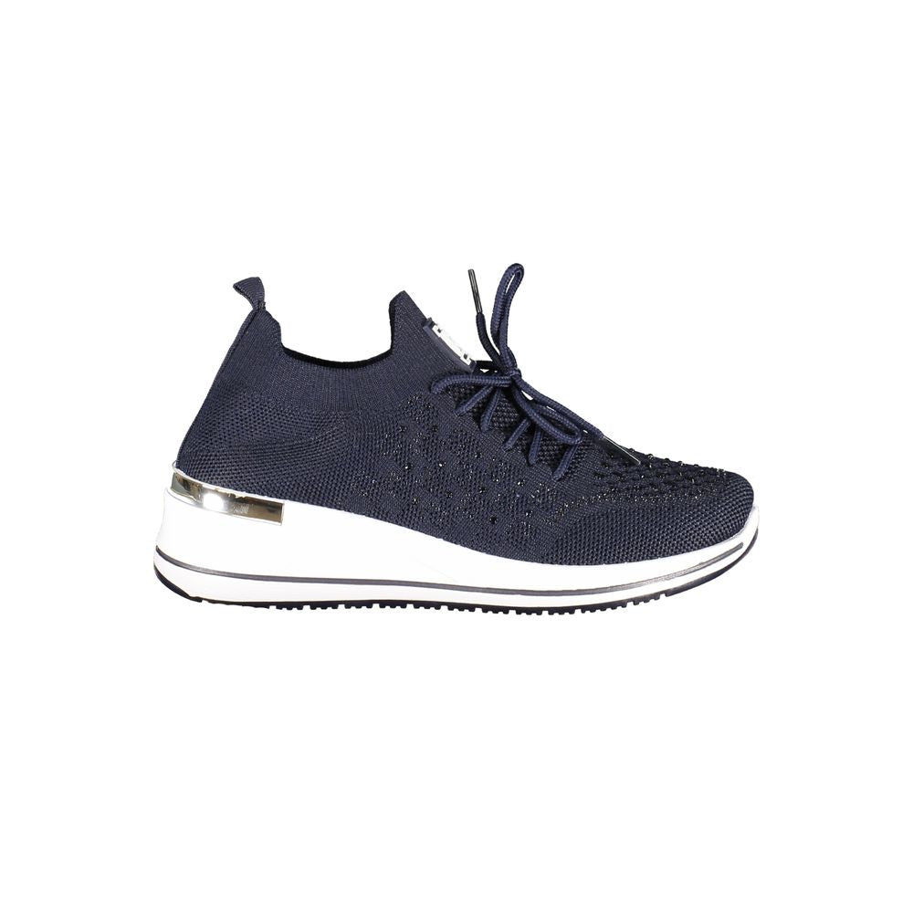 Blue Polyester Women Sneaker - ventzia