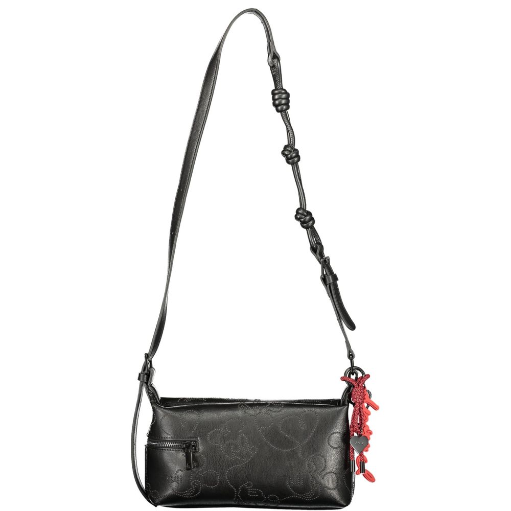 Black Polyurethane Women's Handbag - ventzia