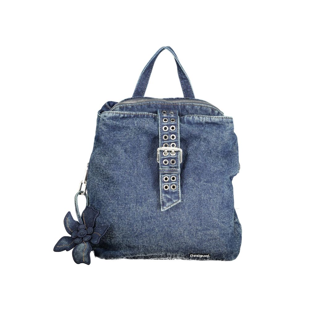 Blue Cotton Women Backpack - ventzia