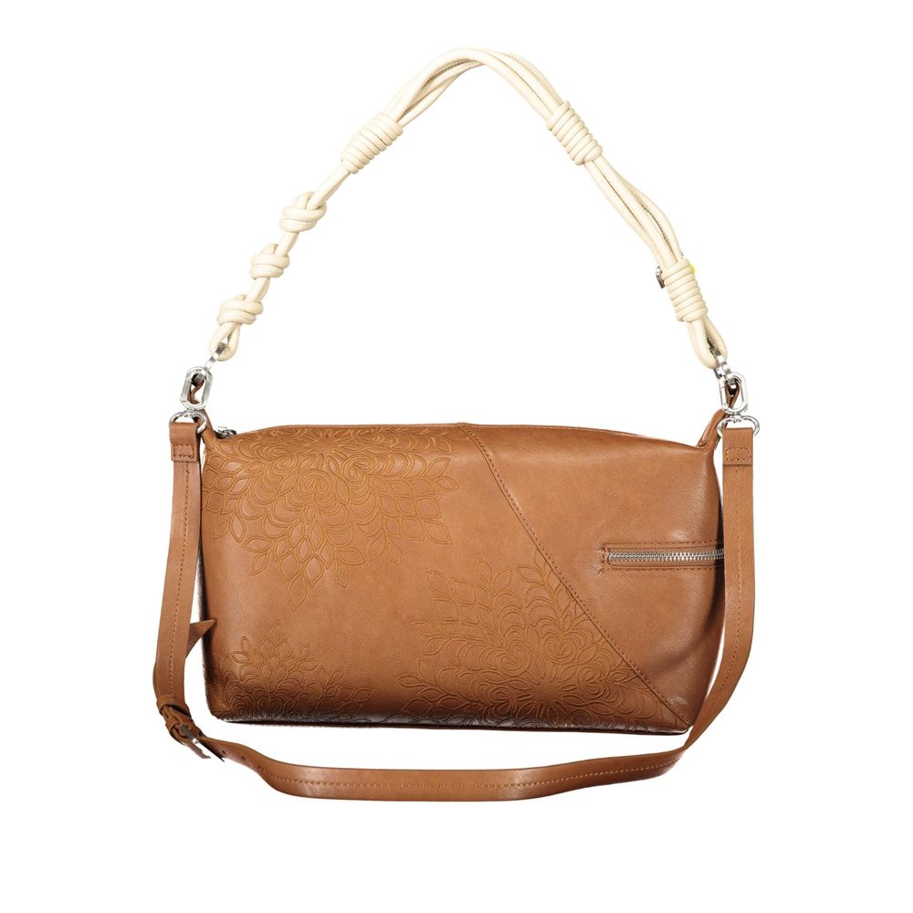 Marrone Polyurethane Women's Shoulder Bag - ventzia
