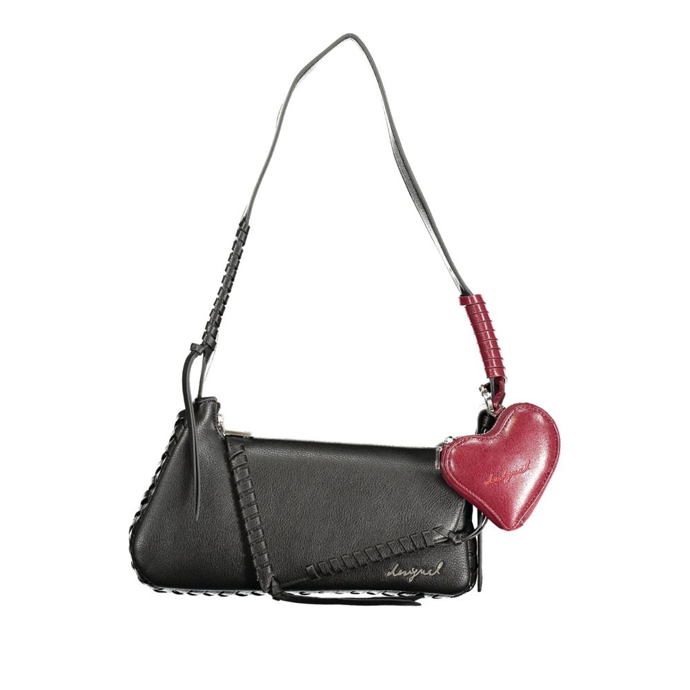 Black Polyurethane Women Handbag - ventzia