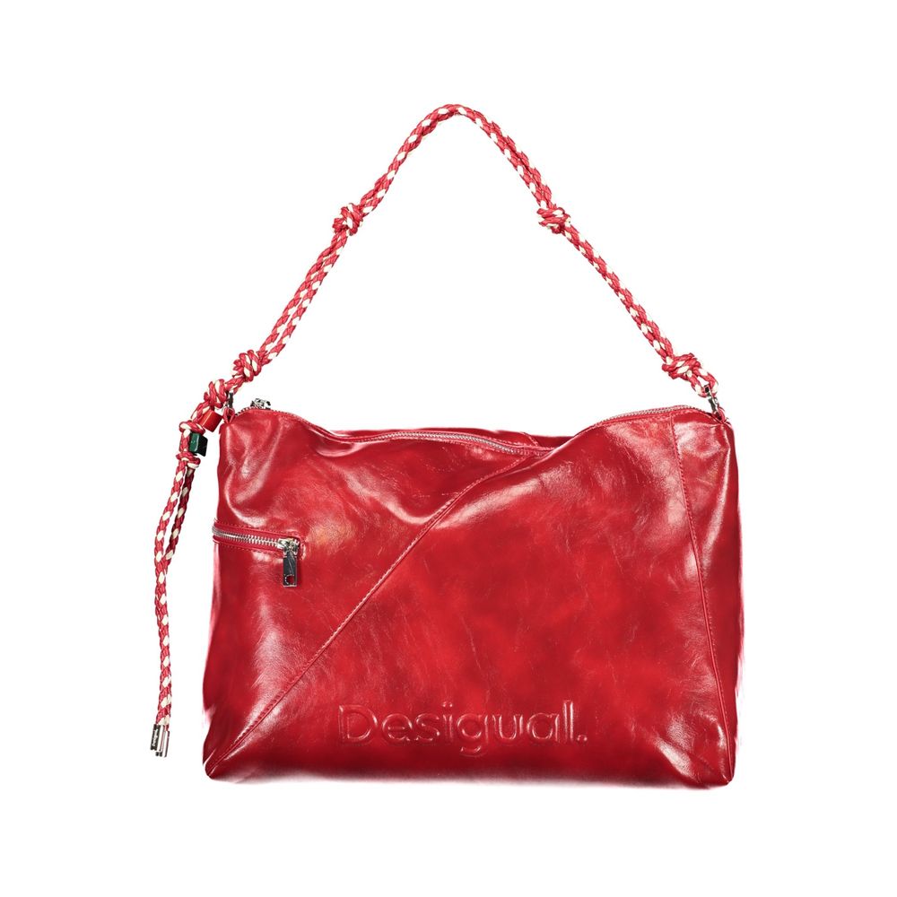 Red Polyurethane Women Handbag - ventzia