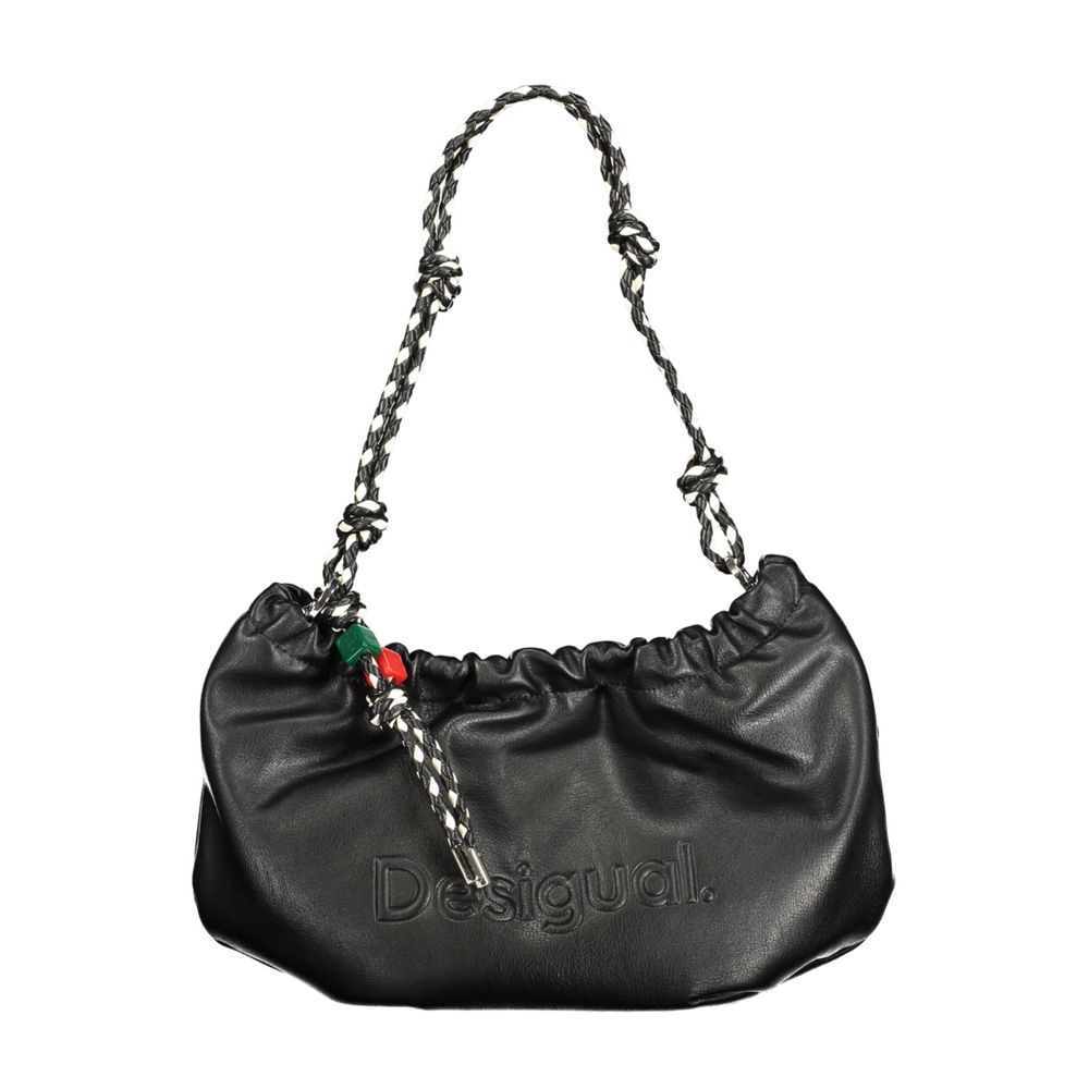 Black Polyurethane Women Handbag - ventzia