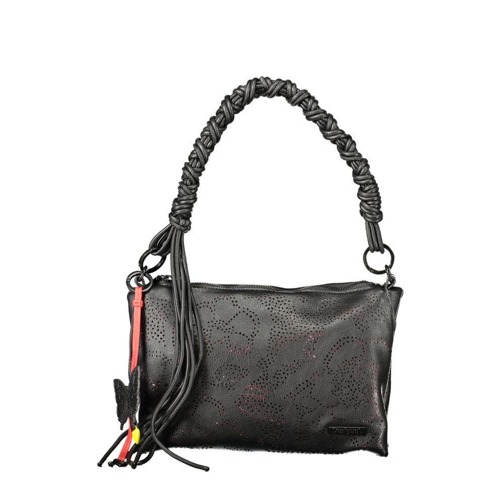 Black Polyurethane Women's Handbag - ventzia