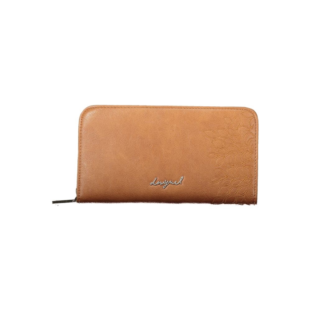 Marrone Polyurethane Women Wallet - ventzia