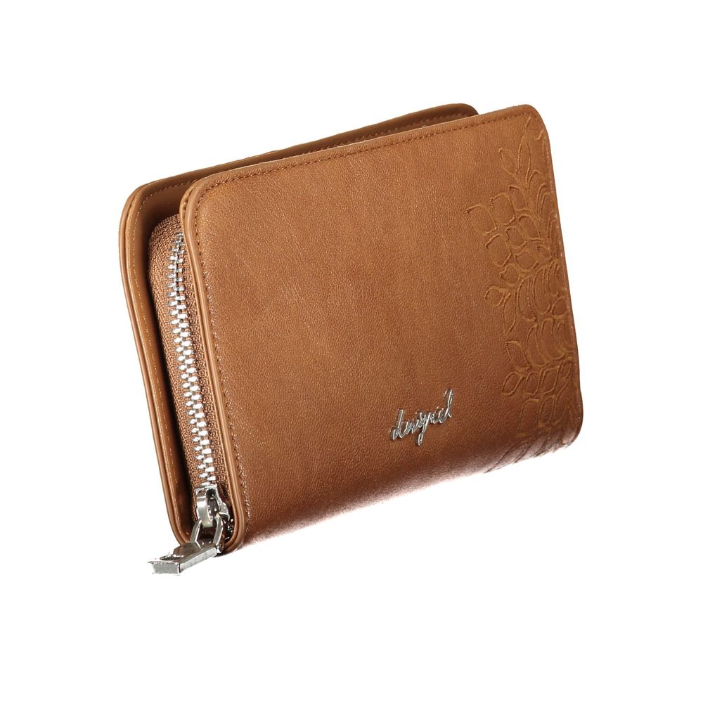 Marrone Polyurethane Women Wallet - ventzia