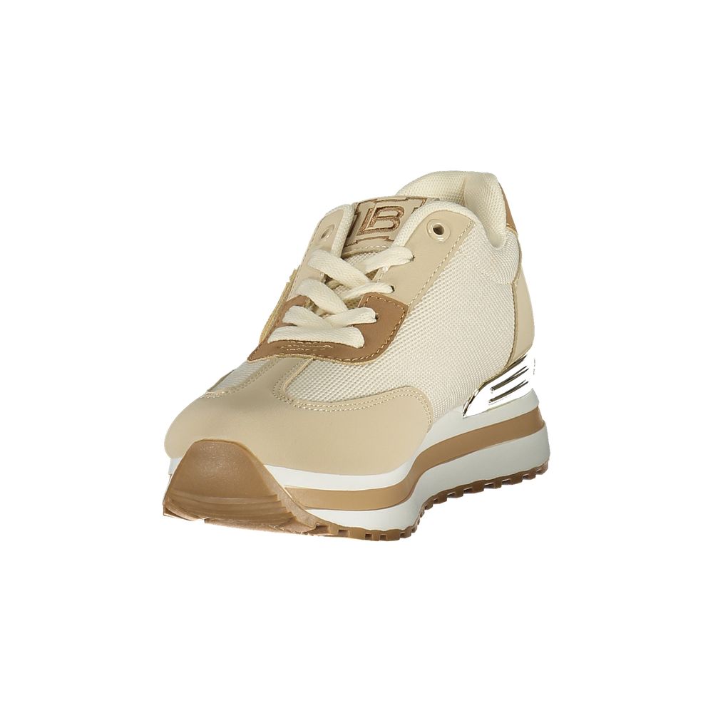 Beige Polyurethane Women Sneaker - ventzia