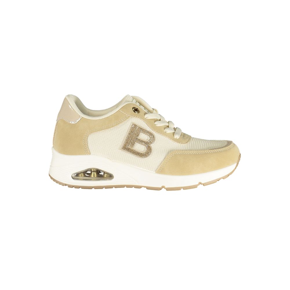Beige Polyurethane Women Sneaker - ventzia