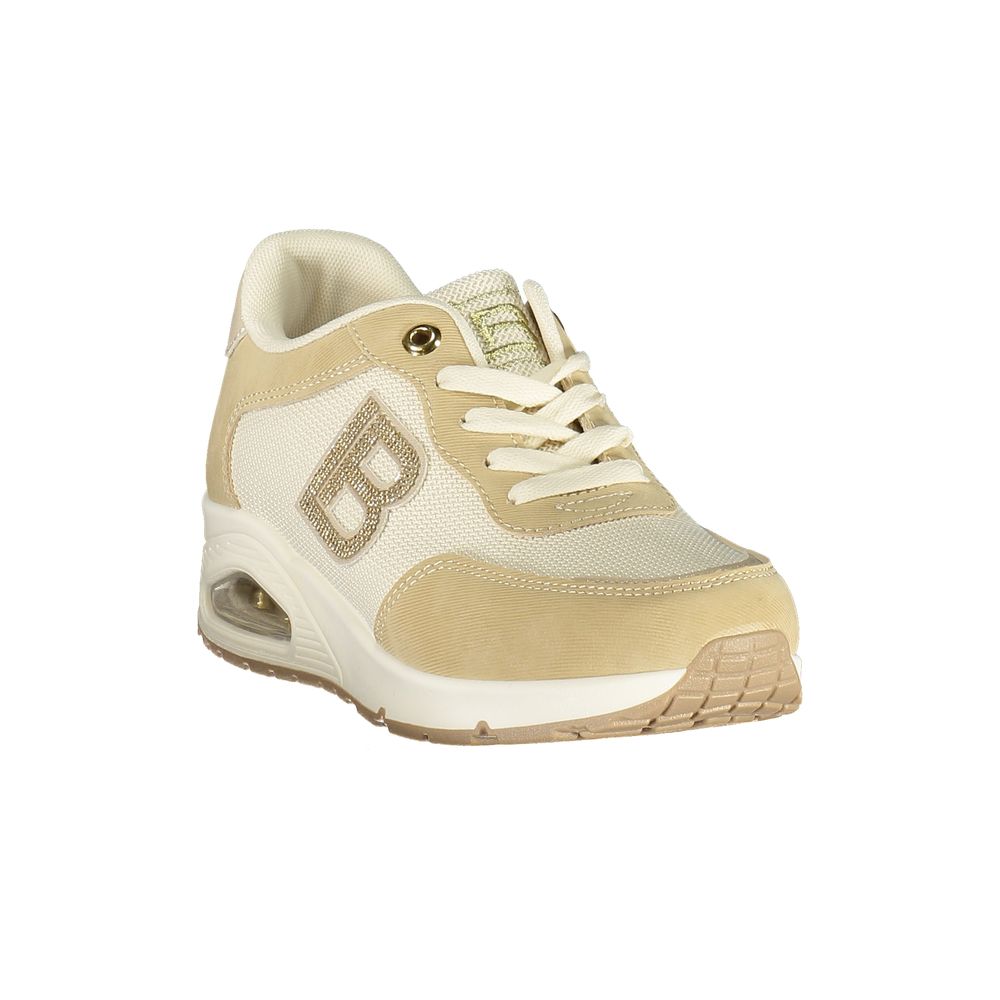 Beige Polyurethane Women Sneaker - ventzia