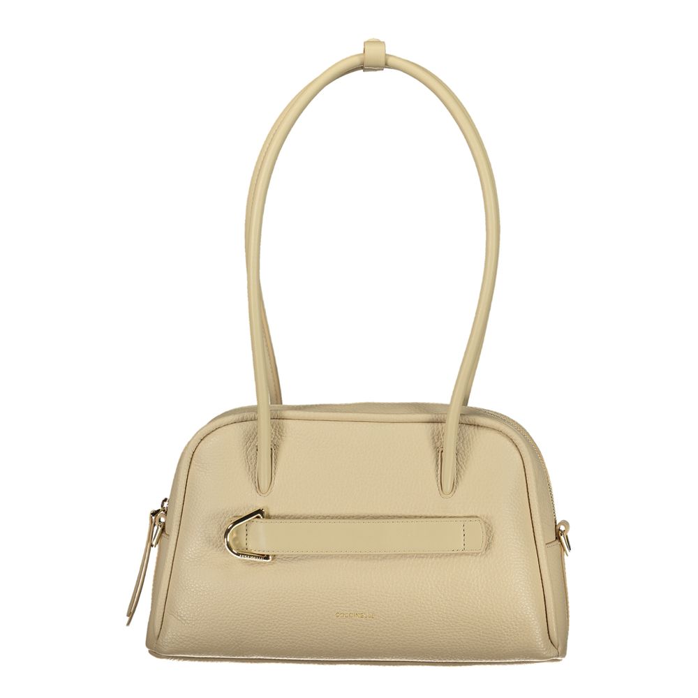 Beige Leather Women Handbag - ventzia