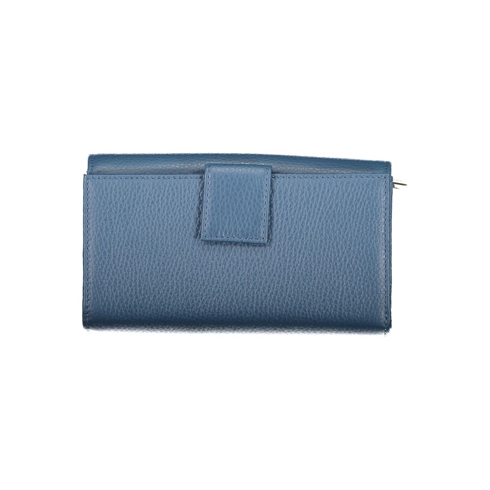 Blue Leather Women Wallet - ventzia