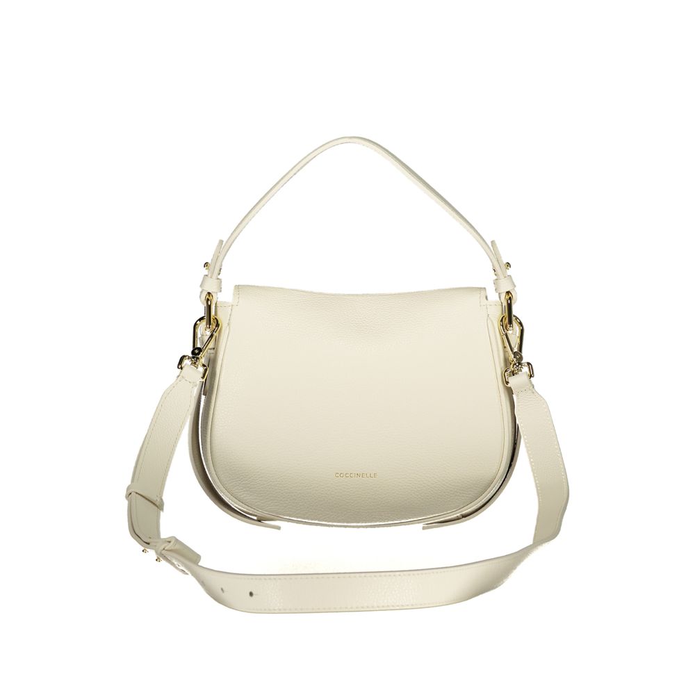 White Leather Handbag - ventzia