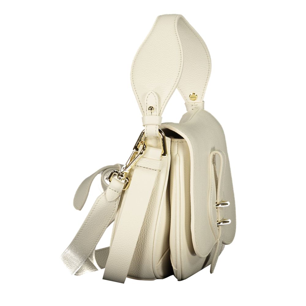White Leather Handbag - ventzia
