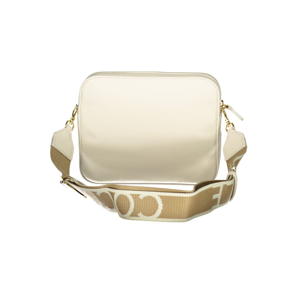 White Leather Handbag - ventzia