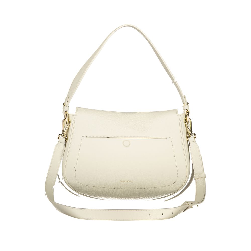 White Leather Handbag - ventzia