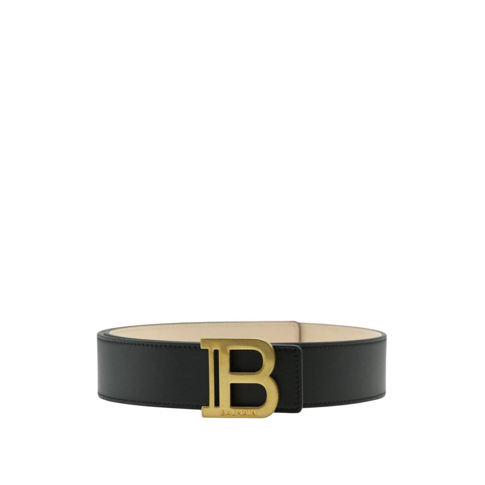Black Leather Regular Belt - ventzia