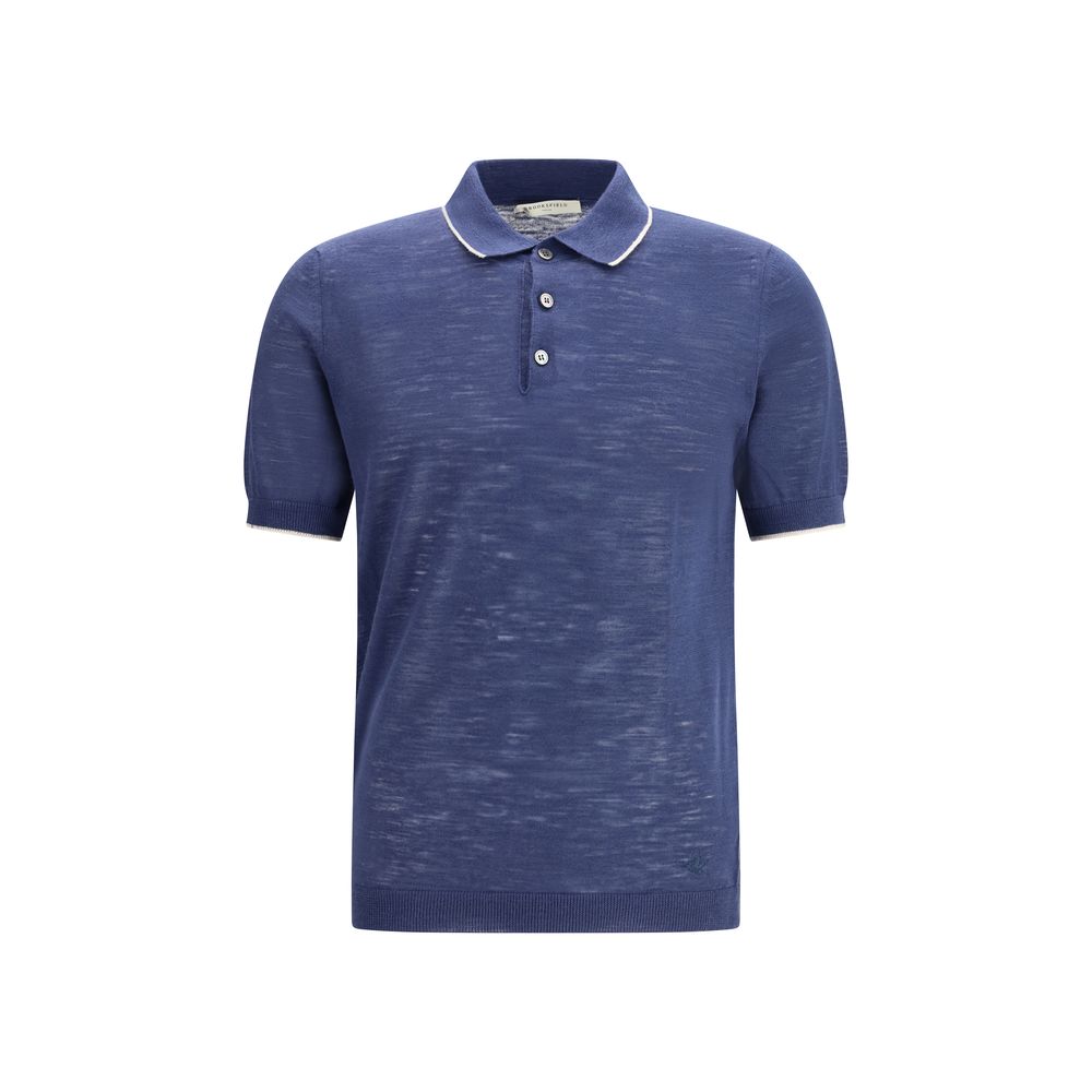 Blue Linen Polo Shirt - ventzia