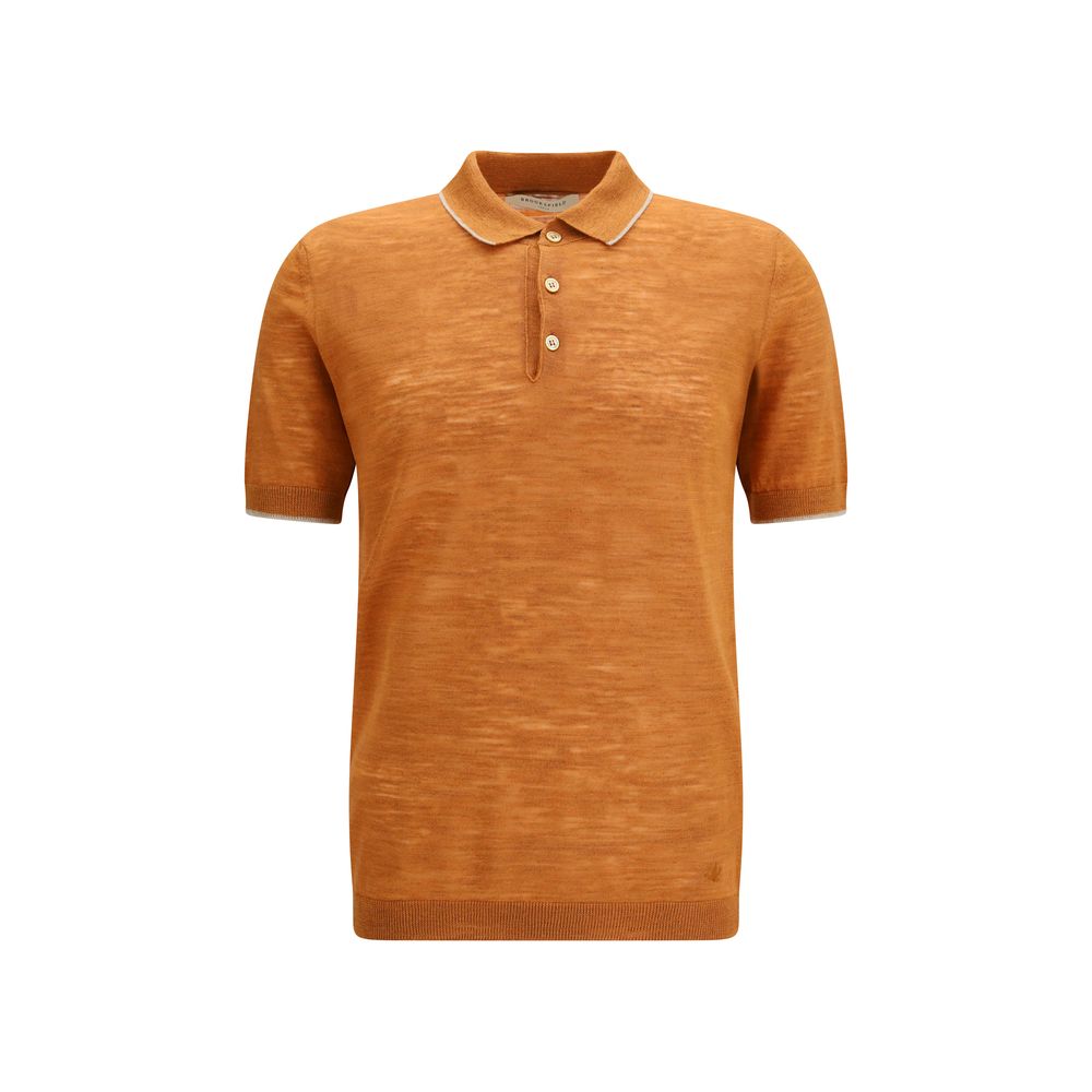 Orange Linen Polo Shirt - ventzia