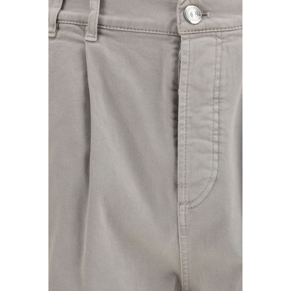 Brown Cotton Casual Pants - ventzia