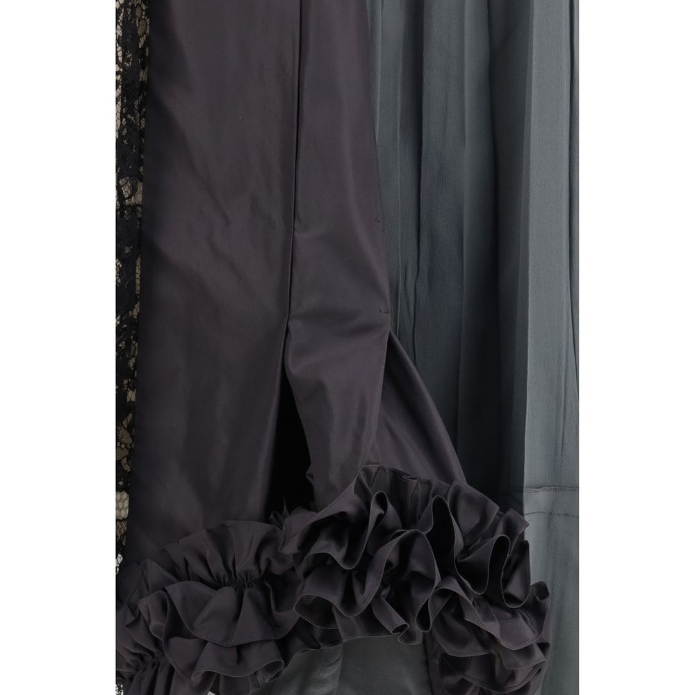 Multicolor Silk Midi Skirt - ventzia