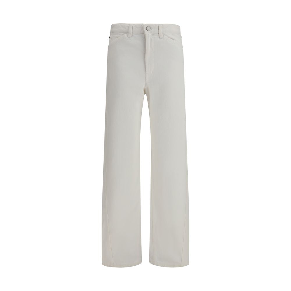 White Cotton Casual Pants - ventzia