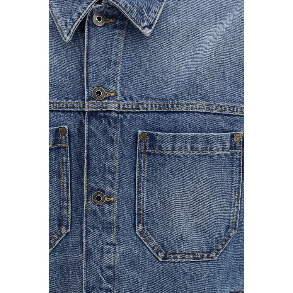 Blue Cotton Denim Jacket - ventzia