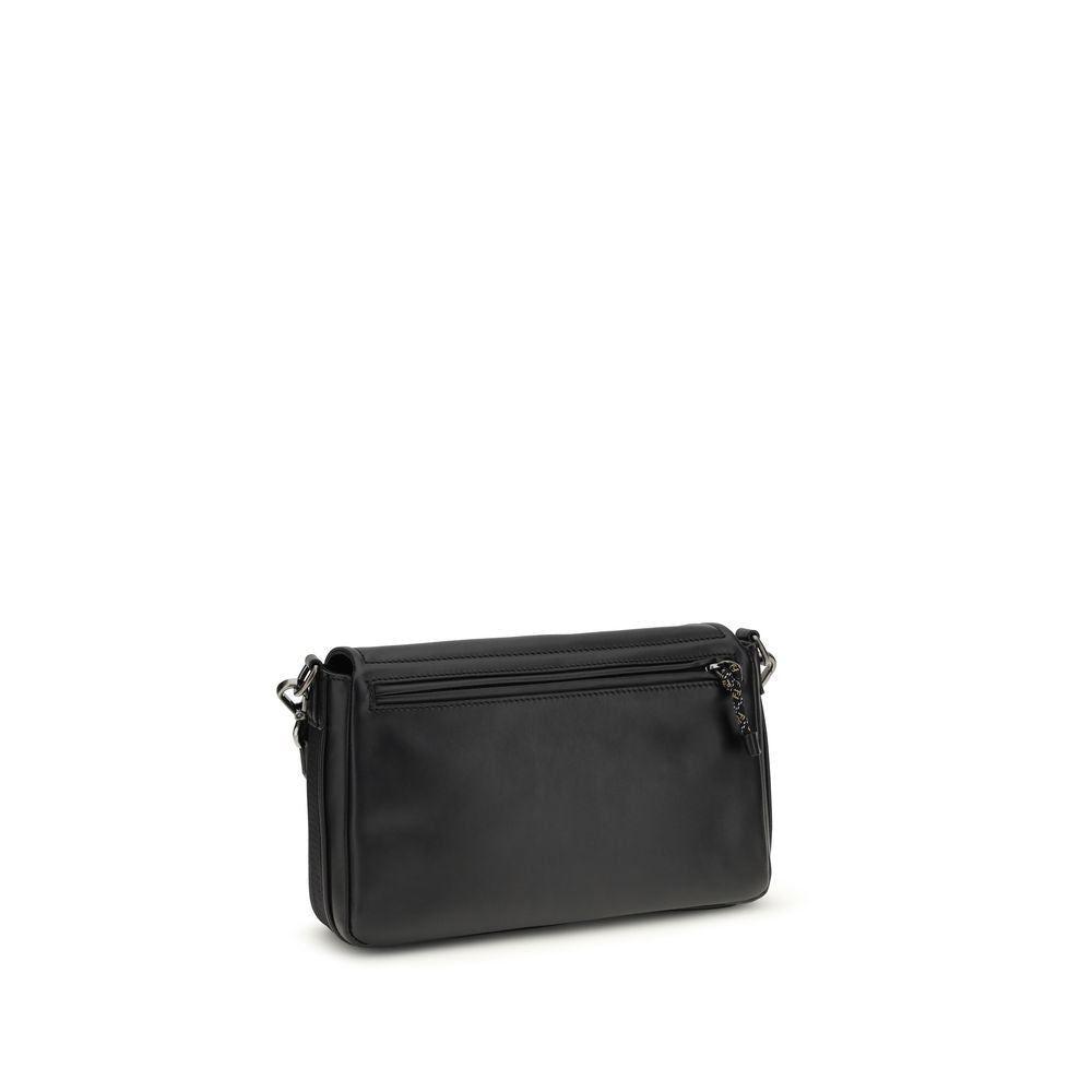 Black Calf Leather Bos Taurus Shoulder Bag - ventzia