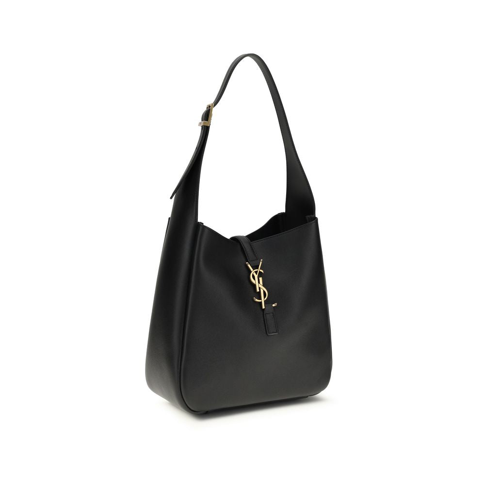 Black Calf Leather Bos Taurus Shoulder Bag - ventzia
