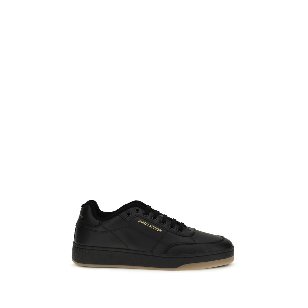 Black Calf Leather Bos Taurus Low Top Sneakers - ventzia