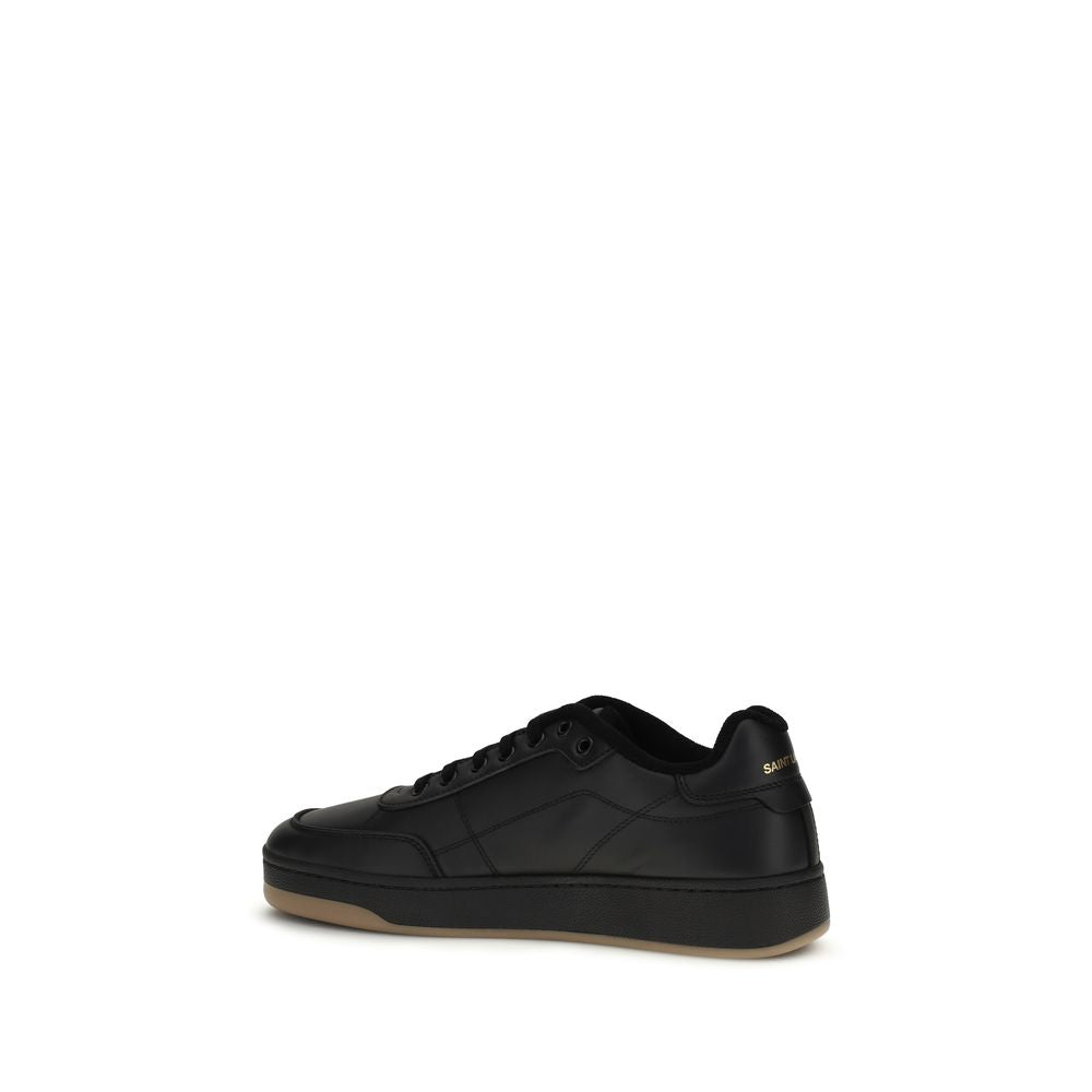 Black Calf Leather Bos Taurus Low Top Sneakers - ventzia