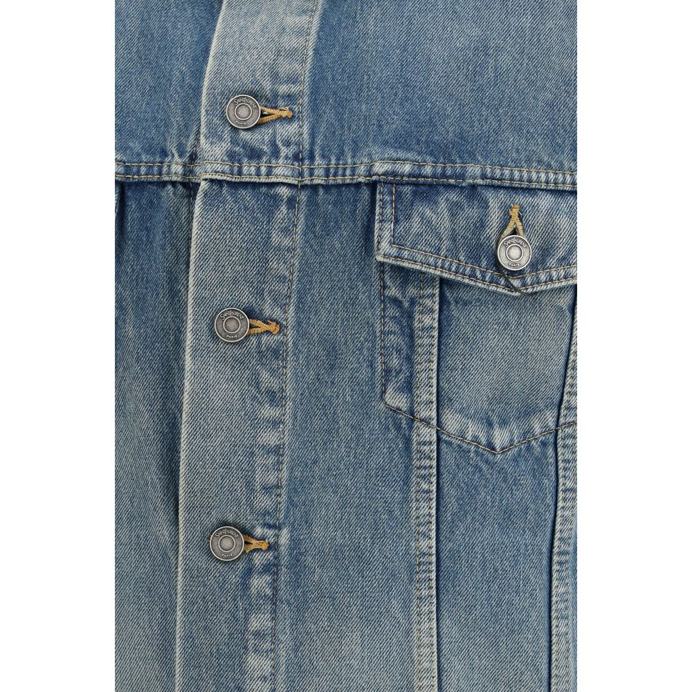 Blue Cotton Denim Jacket - ventzia