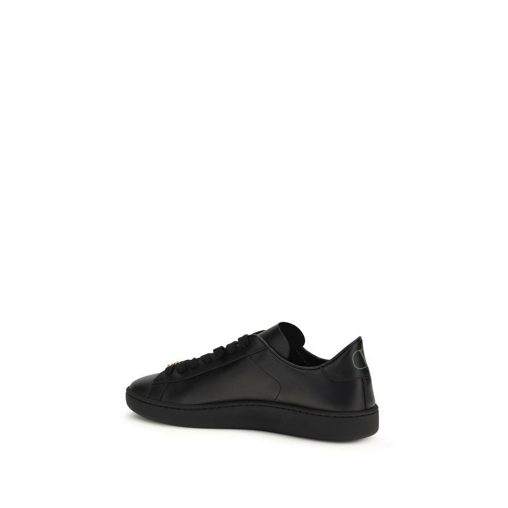 Black Calf Leather Bos Taurus Sneakers - ventzia